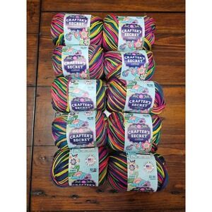10 Skeins Crafter's Secret Cotton Yarn Rainbow Bridge 136 100% Cotton 95yds